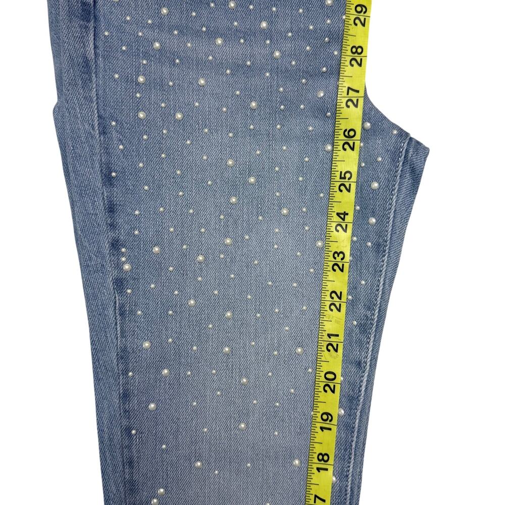 GUESS Big Girls Denim Flare with All-Over Heat Seal Pearls Pants Size 12 - Picture 8 of 8